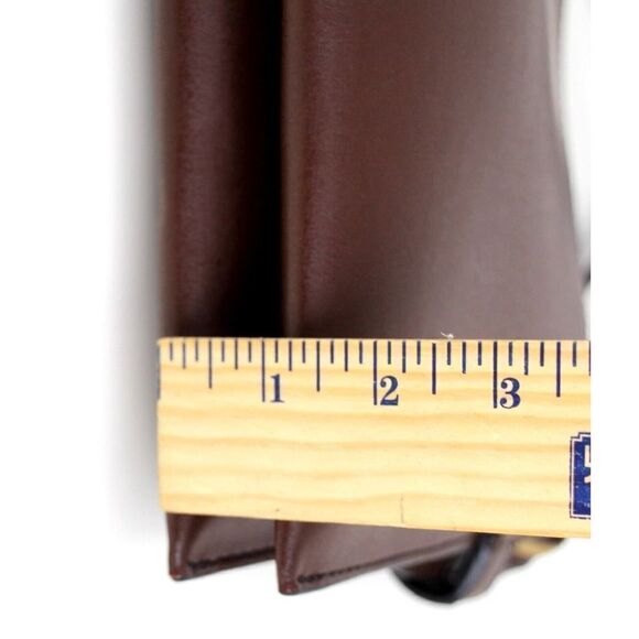 Fossil BROWN GENUINE LEATHER TWO COMPARTMENTS X-BODY SHOULDER BAG HANDBAG PURSE - Picture 13 of 16